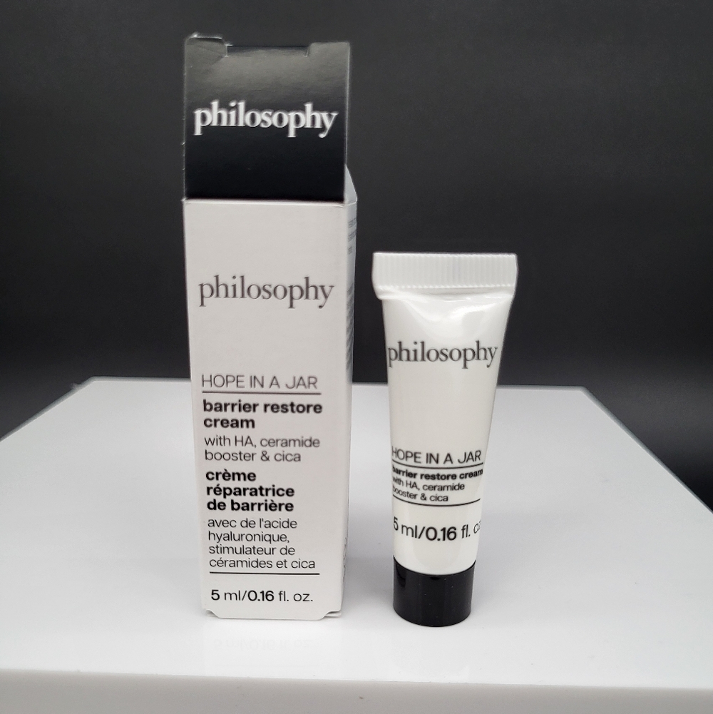 Philosophy Hope In A Jar Barrier Restore Cream with Zip Top Makeup Bag, 5ml, New - Picture 2 of 3